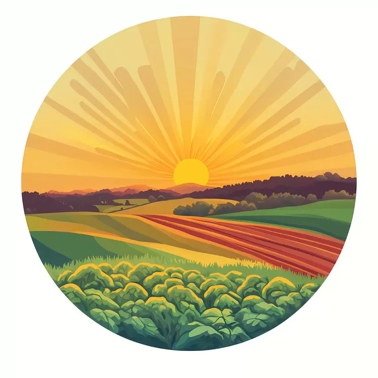 Sunrise Over Fields