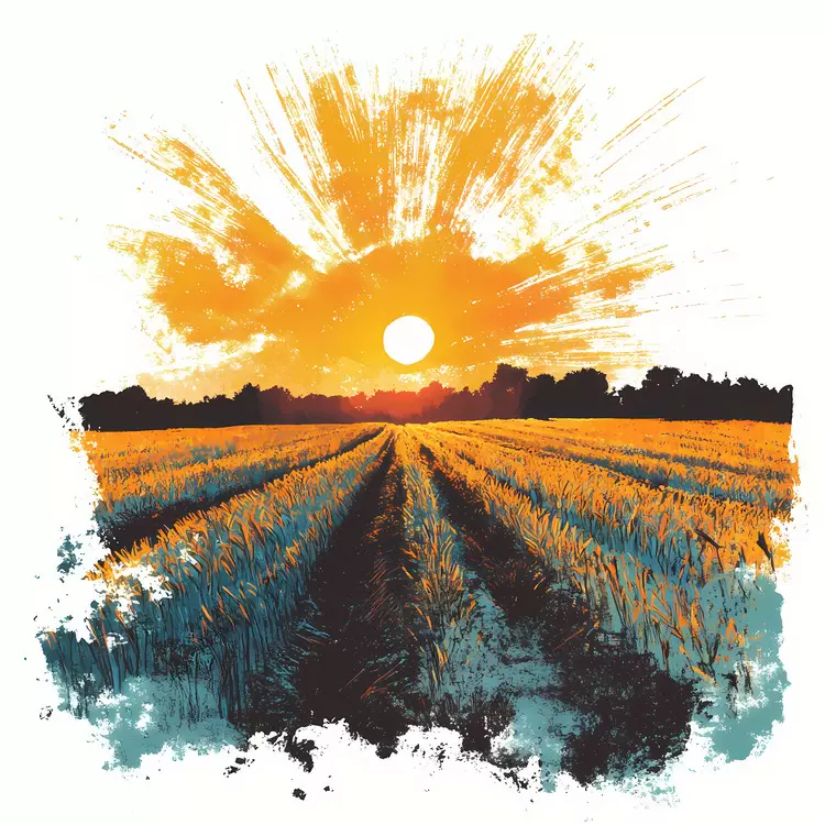 Sunrise Over Fields
