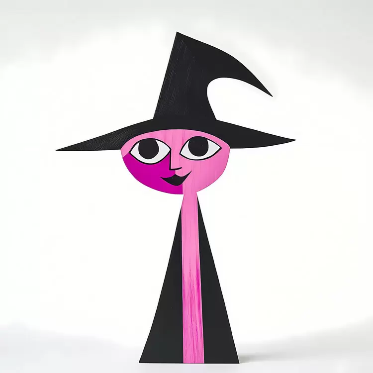 Pink Halloween witch