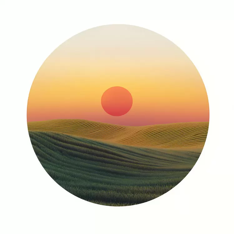 Sunrise Over Fields