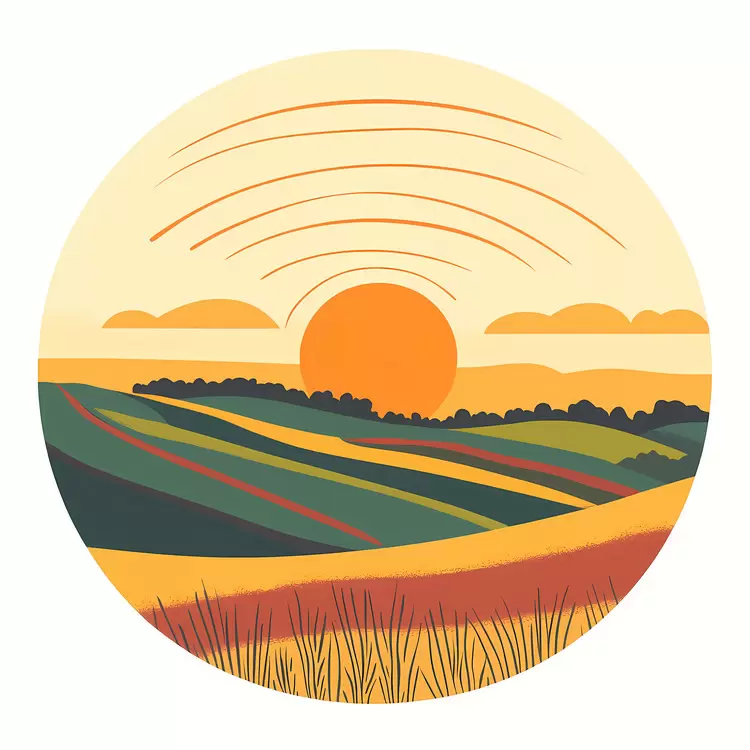 Sunrise Over Fields