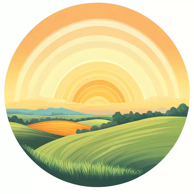 Sunrise Over Fields