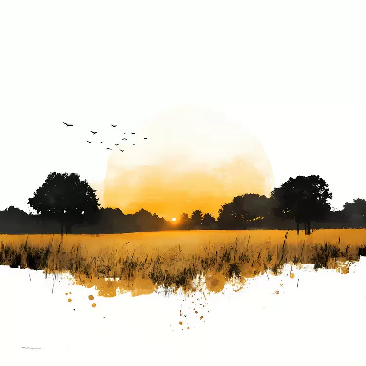 Sunrise Over Fields