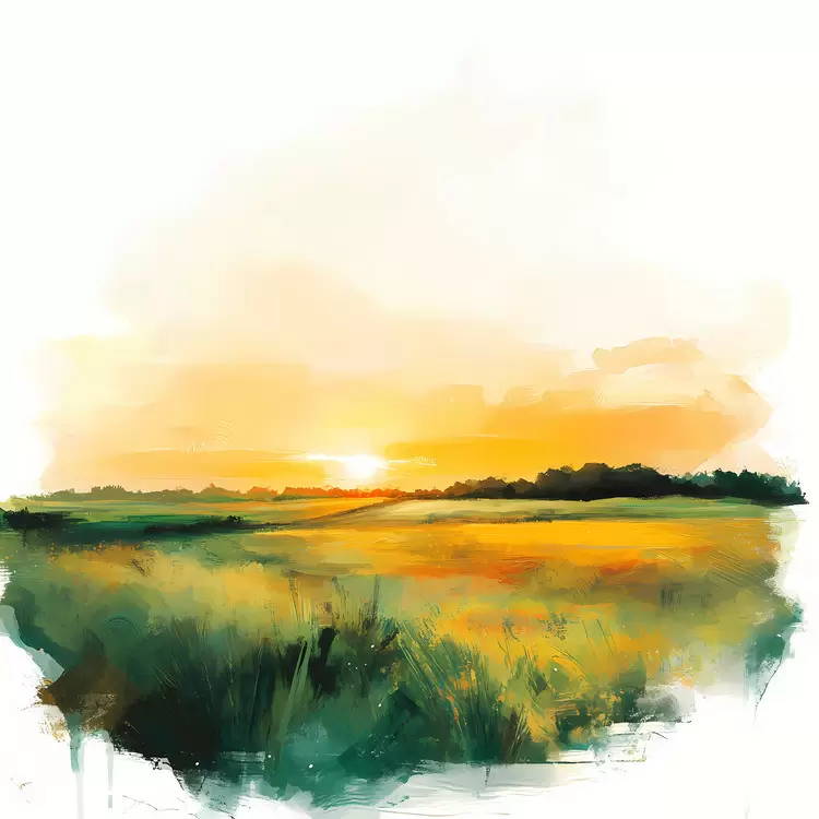 Sunrise Over Fields