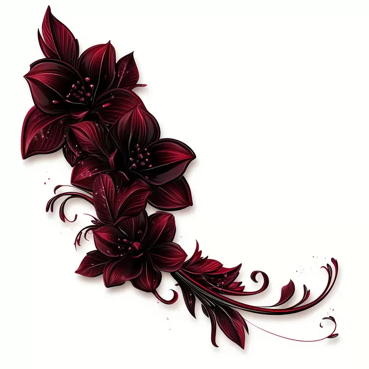 maroon floral corner