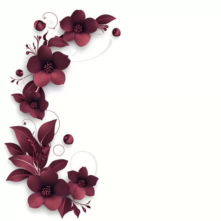 maroon floral corner