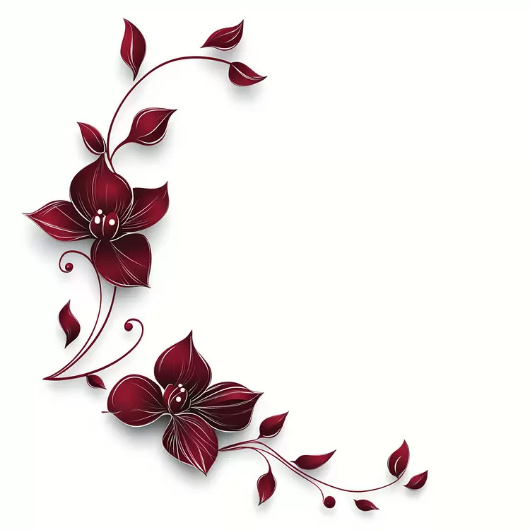 maroon floral corner