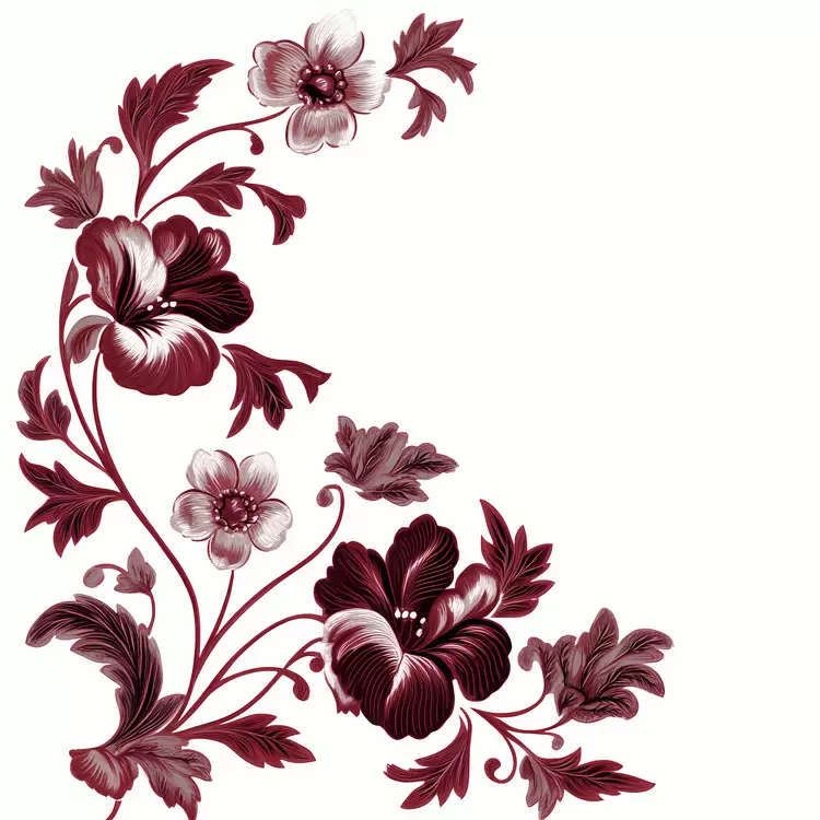 maroon floral corner