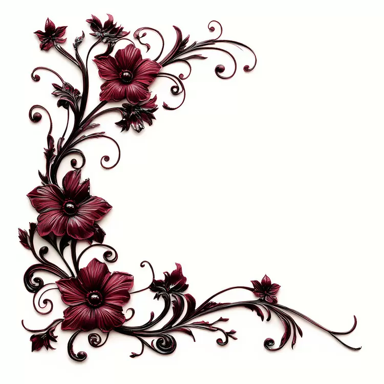 maroon floral corner