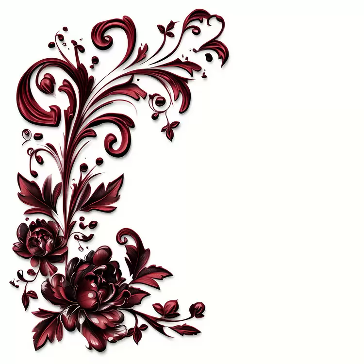 maroon floral corner