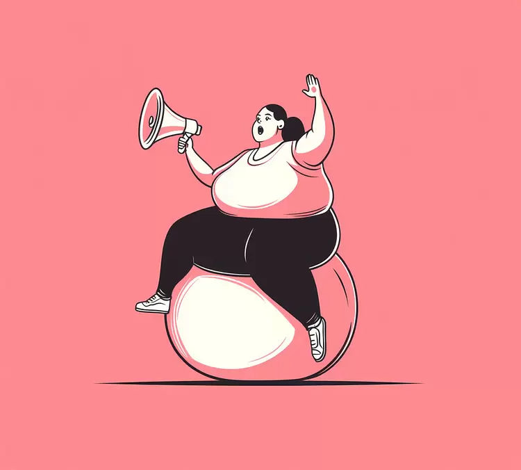 overweight fat guy megaphone