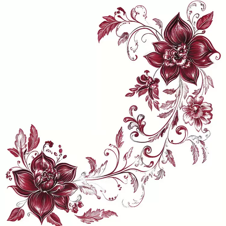 maroon floral corner