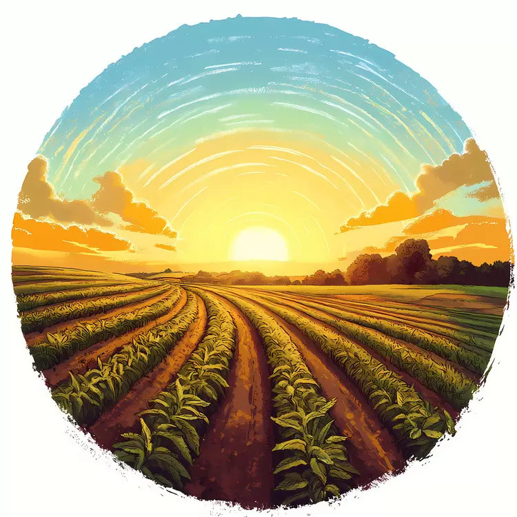 Sunrise Over Fields