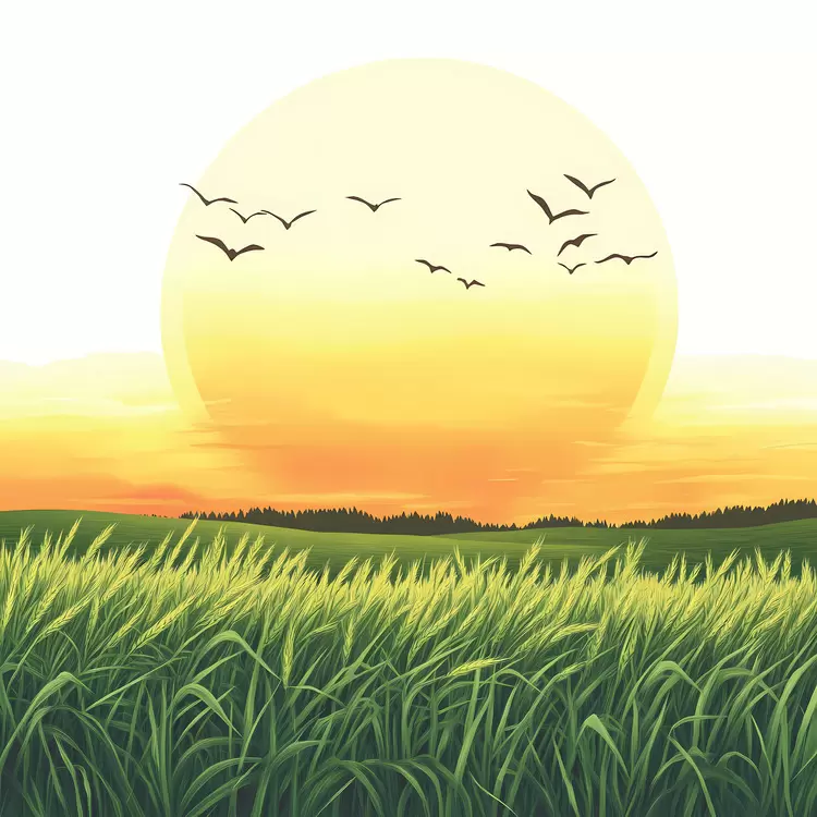Sunrise Over Fields