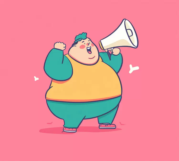 fat guy megaphone overweight