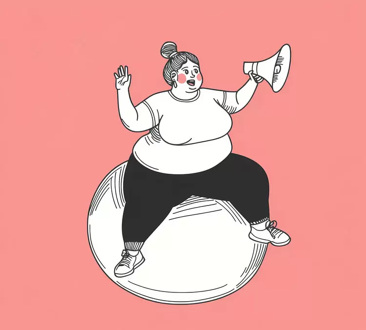 fat guy megaphone overweight