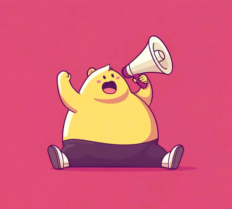 fat guy overweight megaphone