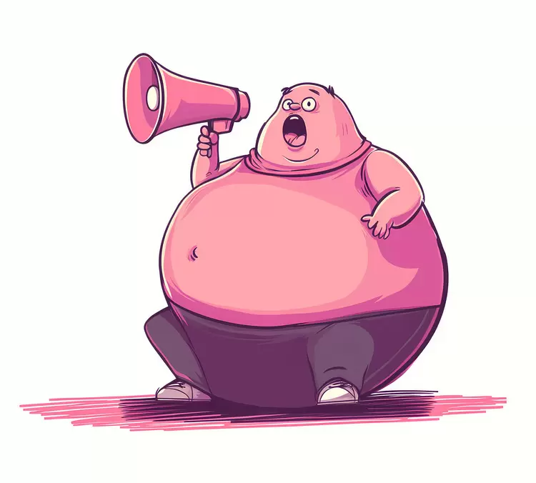 fat guy overweight megaphone