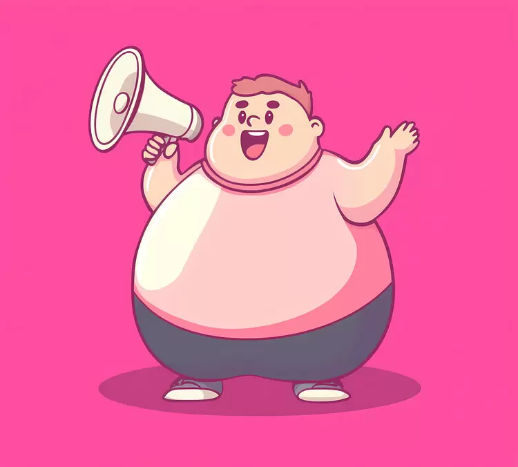 fat guy megaphone overweight