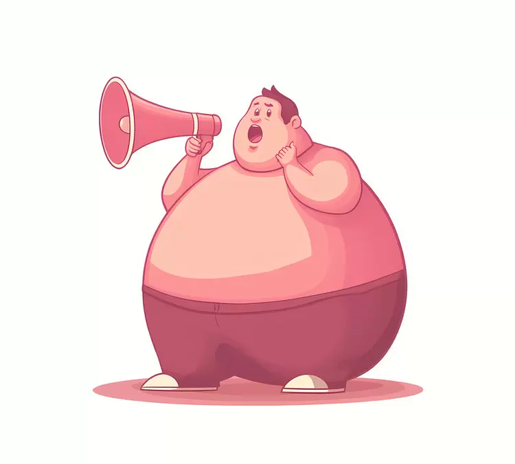 megaphone fat guy overweight
