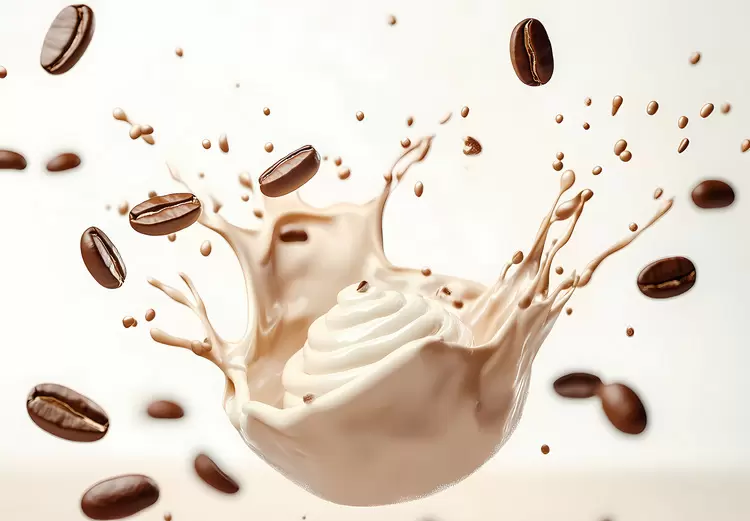 coffee beans splash
