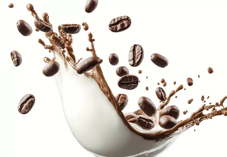 coffee beans splash