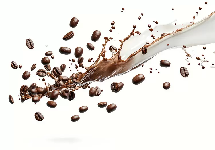 coffee beans splash