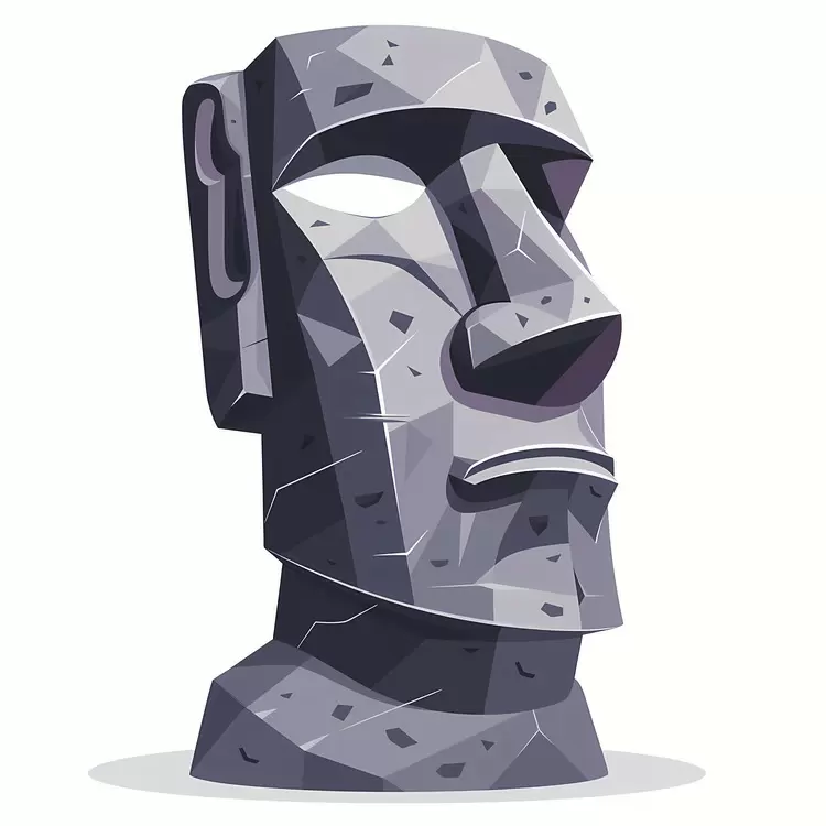 cartoon stone sculpture Moai