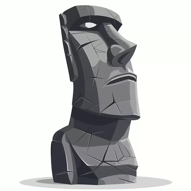 Moai cartoon stone sculpture