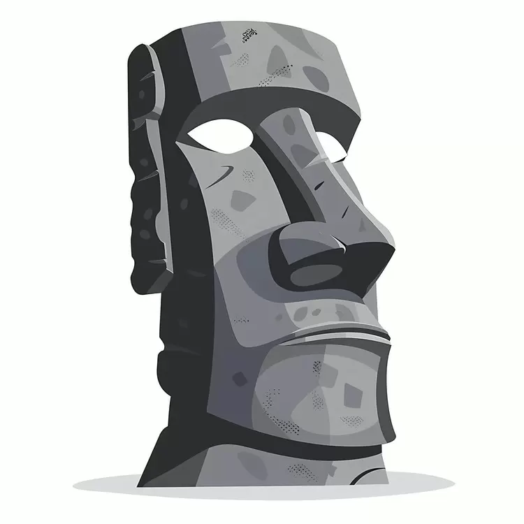 Moai cartoon stone sculpture