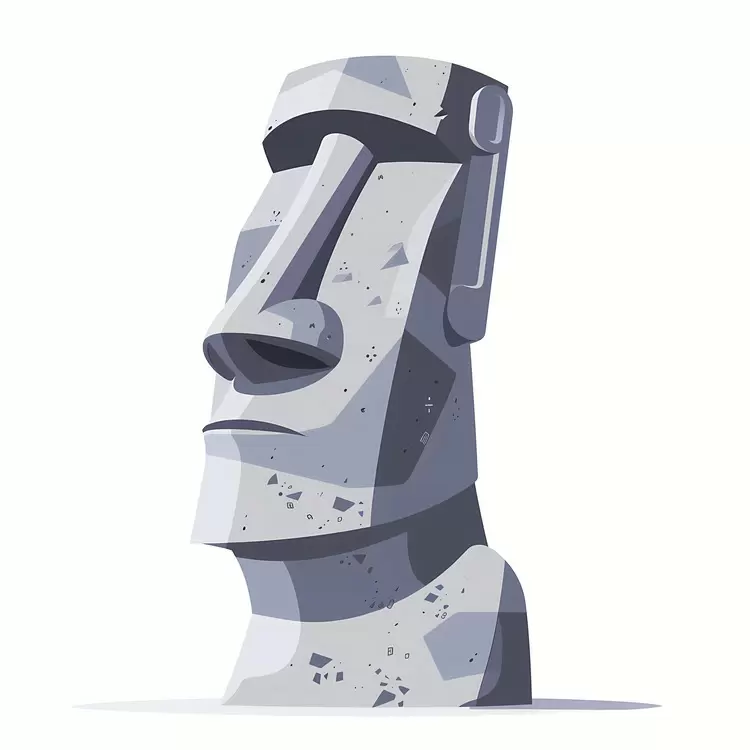 Moai cartoon stone sculpture