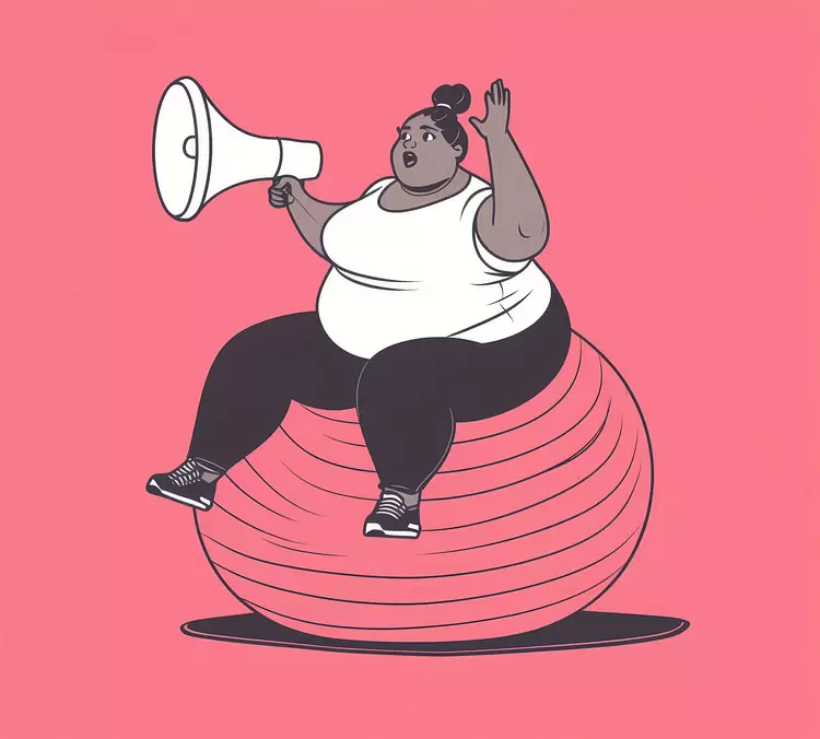 overweight fat guy megaphone