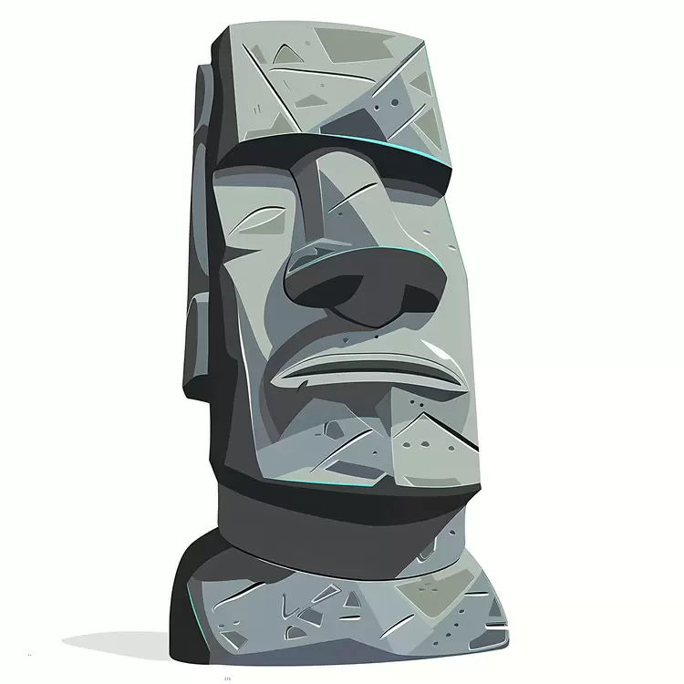 Moai cartoon stone sculpture